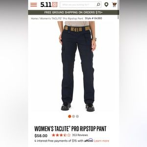 LIKE NEW 5.11 Women’s Taclite Pro Ripstop Pant